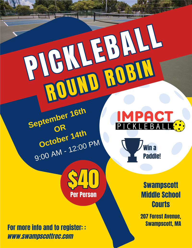 Swampscott Recreation: Adult Pickleball Round Robin